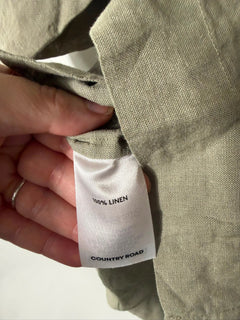 Country Road Women's Relaxed Organic Linen Shirt Sage Green Size 10 - Image 6