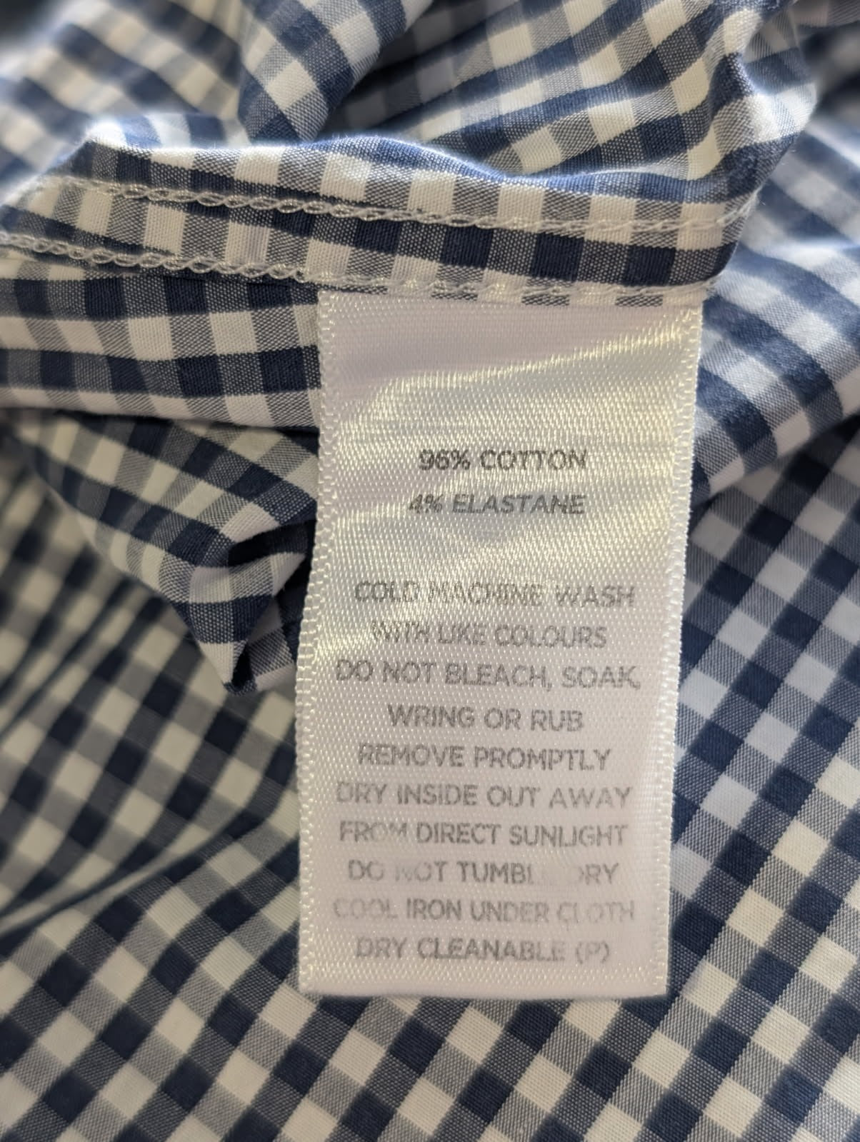 Saba Men's Long Sleeve Button-Down Shirt Navy White Gingham - Image 2