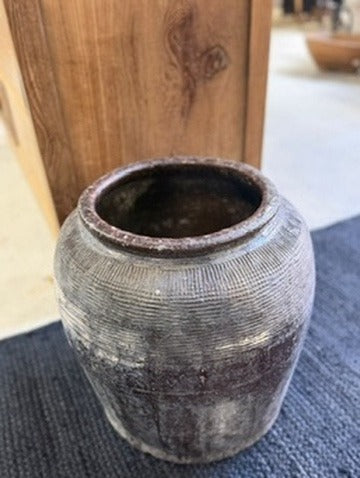 Antique Southeast Asian Glazed Earthenware Storage Jar Brown 41cm - Image 6