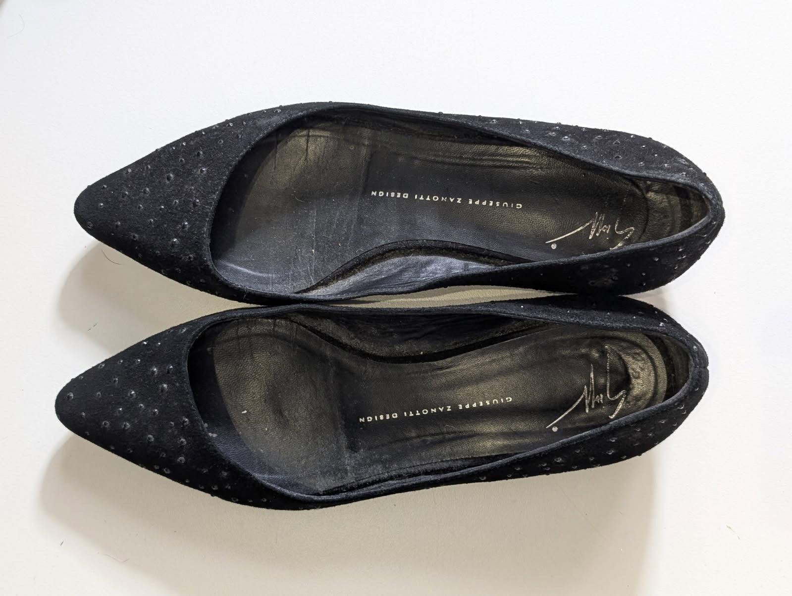 Giuseppe Zanotti Design Black Suede Studded Pointed Toe Flats - EU 41 - Image 6