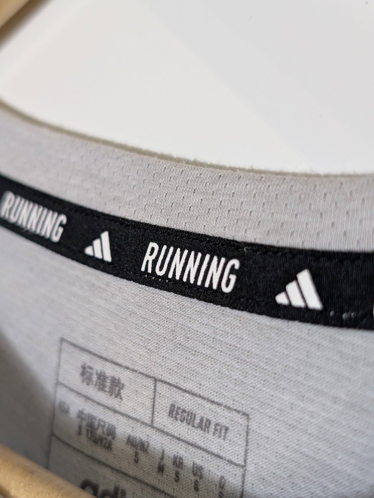 Adidas Own The Run 3-Stripes Tee - Men's Grey Running Shirt Size S - Image 6