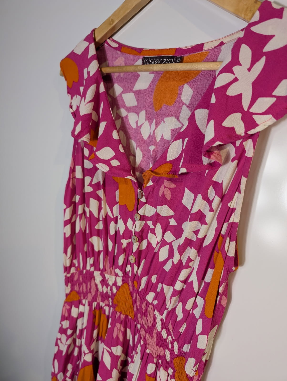 Mister Zimi Floral High-Low Dress - Pink & Orange Size 10 - Image 6