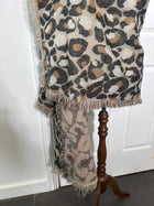 Leopard Print Fringed Blanket Scarf - Soft Oversized Wrap - Image 6