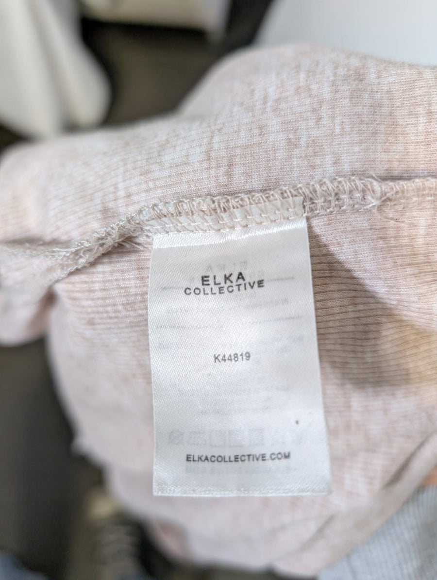 Elka Collective Ribbed Button Down Shirt Beige Size 10 - Image 7