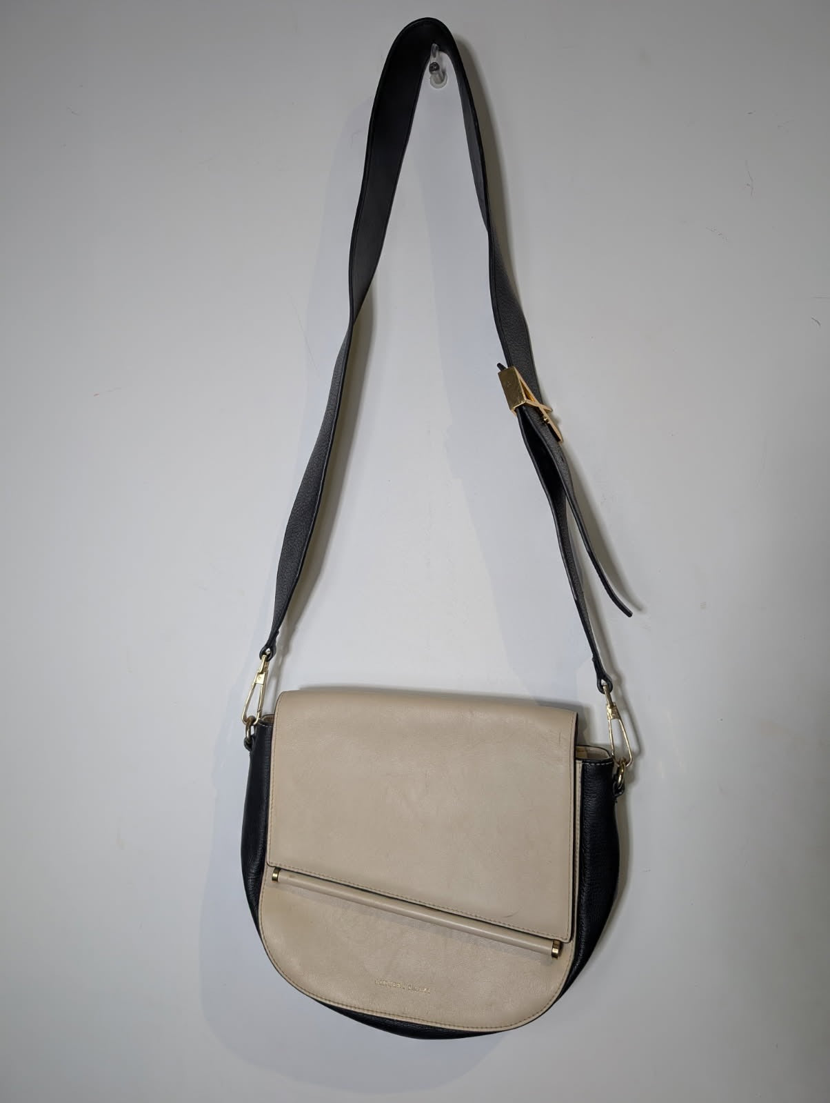 Ginger & Smart Leather Crossbody Bag - Two-Tone Black and Cream - Image 1