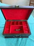 Vintage Chinese Rosewood Jewelry Box Shou Symbol Brass Hardware - Image 6
