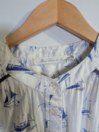 Marie Louise de Mar Sailboat Print Nightshirt White/Blue - Image 6