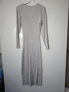 Seed Heritage Ribbed Knit Long Sleeve Midi Dress Grey XL - Image 6