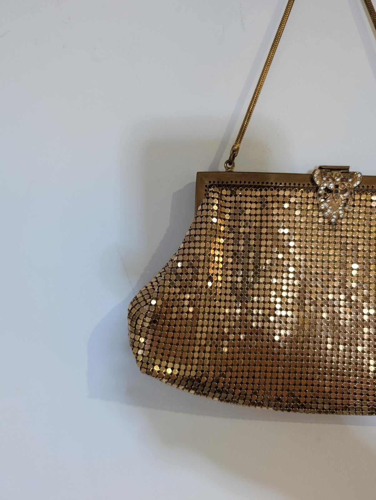 Vintage Oroton Gold Tone Mesh Evening Handbag - Made In West Germany - Image 6