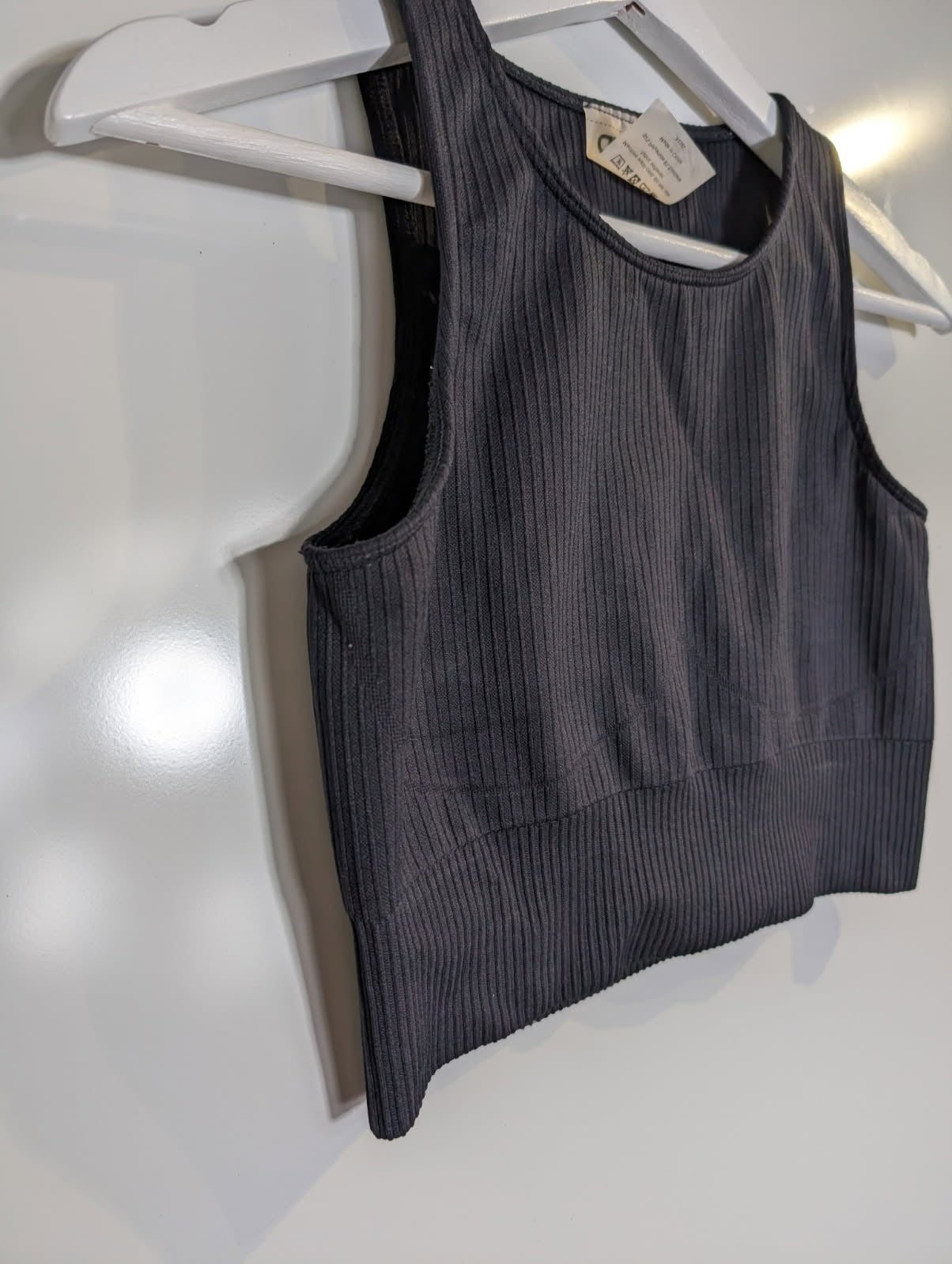 Aim'n Ribbed Activewear Crop Top Black Size S - Image 6