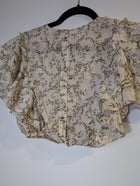 SIR. Floral Print Silk-Blend Ruffle Sleeve Crop Top Size 0 - Image 6