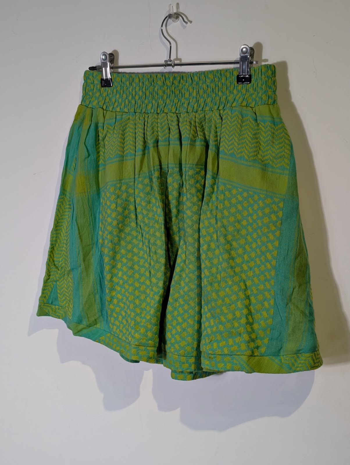 Cecilie Copenhagen Patterned Elastic Waist Skirt - Green & Teal Size S - Image 6