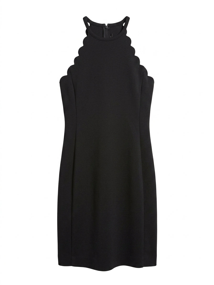 Banana Republic Black Scalloped Mini Dress - Sleeveless - Image 1