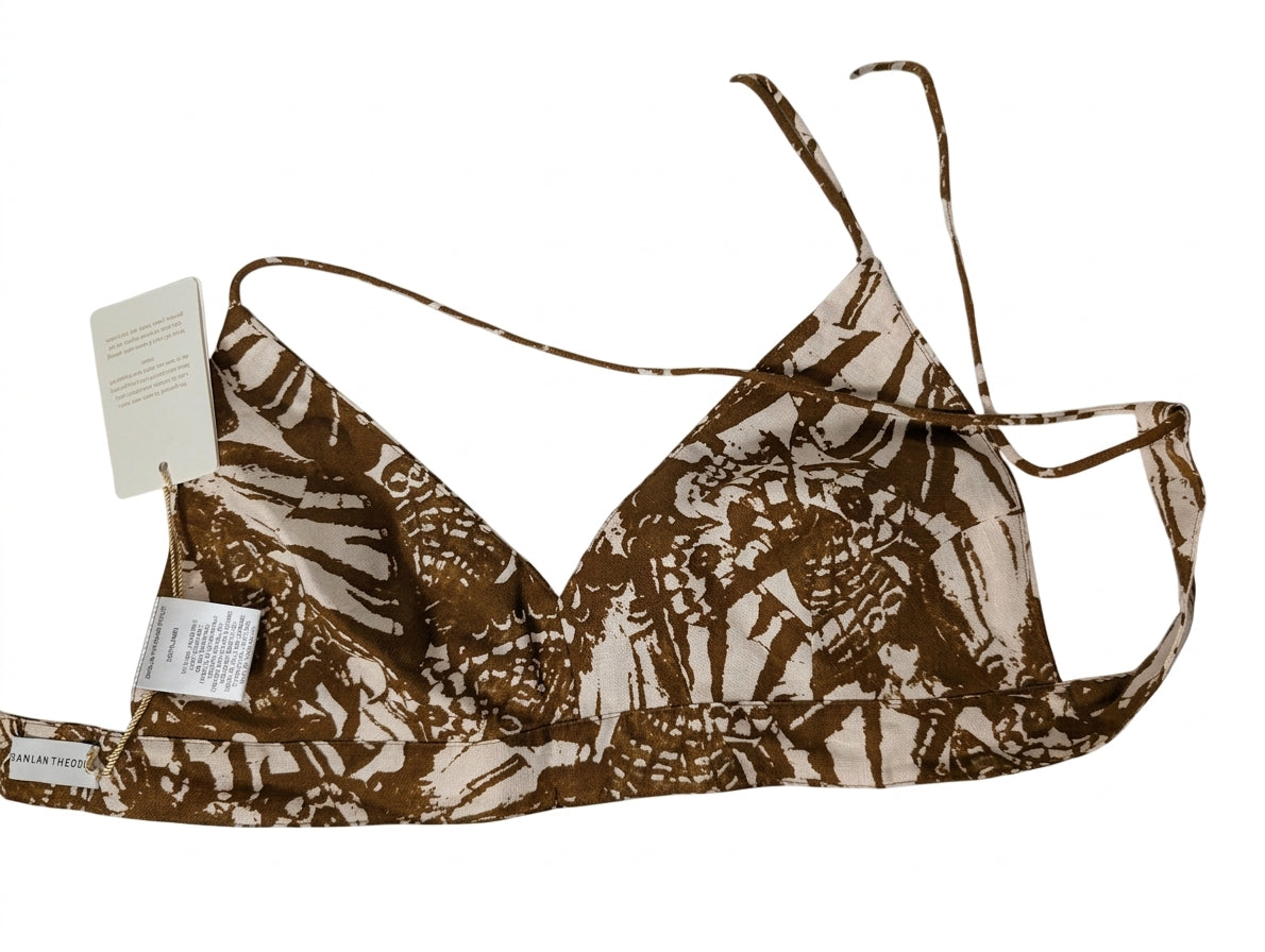 Scanlan Theodore Butterfly Dragon Bralette Chocolate Linen Size 10