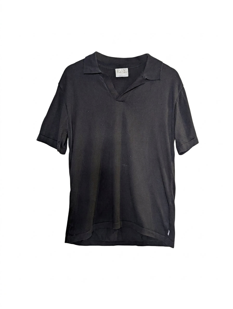 Silent Theory Black Polo Shirt - Men's Size Small - Image 1