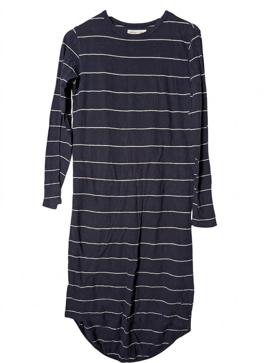 Assembly Label Long Sleeve Striped T-Shirt Dress Navy White Size 6 - Image 1