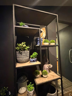 Coco Republic Industrial Display Shelving Unit Asymmetrical Metal and Wood - Image 6