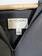 Witchery Long Sleeve Faux Wrap Blouse Black Size 8 - Image 6