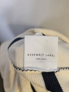 Assembly Label Stripe Knit Polo Cream and Navy Women's Size 14 - Image 6