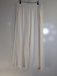 Zara Wide-Leg Linen-Blend Trousers White Women's Size L - Image 6