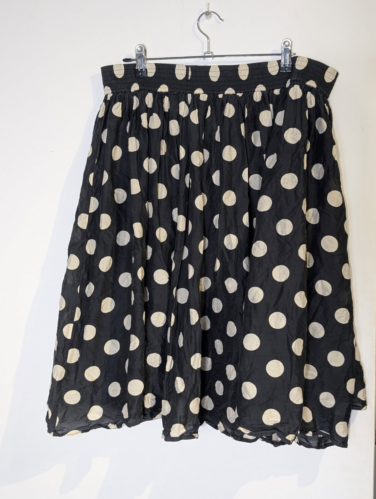 Gorman Cotton Silk Blend Polka Dot Skirt - Black & White - Image 6