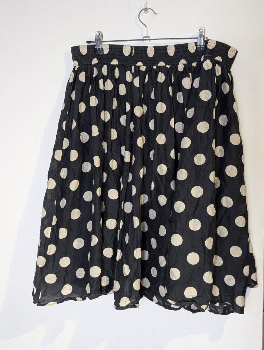 Gorman Cotton Silk Blend Polka Dot Skirt - Black & White - Image 6