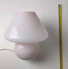 Vintage Murano Style Swirl Glass Mushroom Lamp - Pink Table Light - Image 6