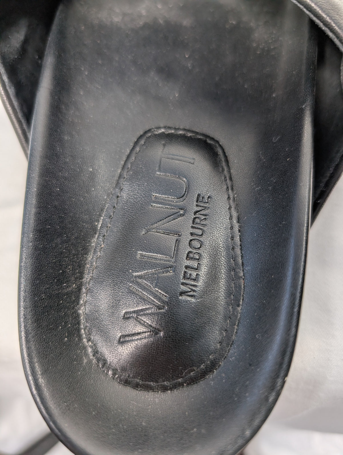 Walnut Melbourne Kendall Platform Slides Black Leather Size 37 - Image 7