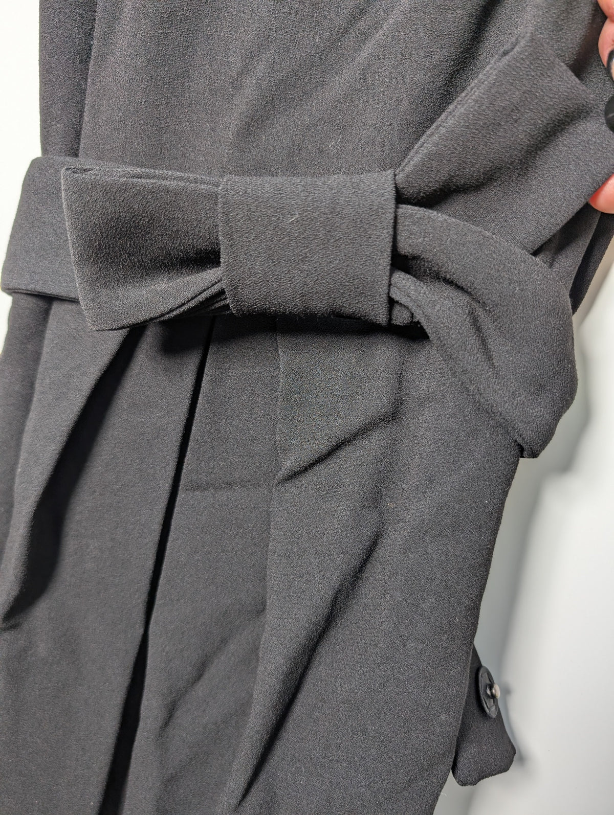 Gerard Darel Short Sleeve Belted Dress Black Size 42 - Image 2