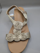 Gold Metallic Spiral Detail Slingback Sandals Women's AU 9.5 - Image 5