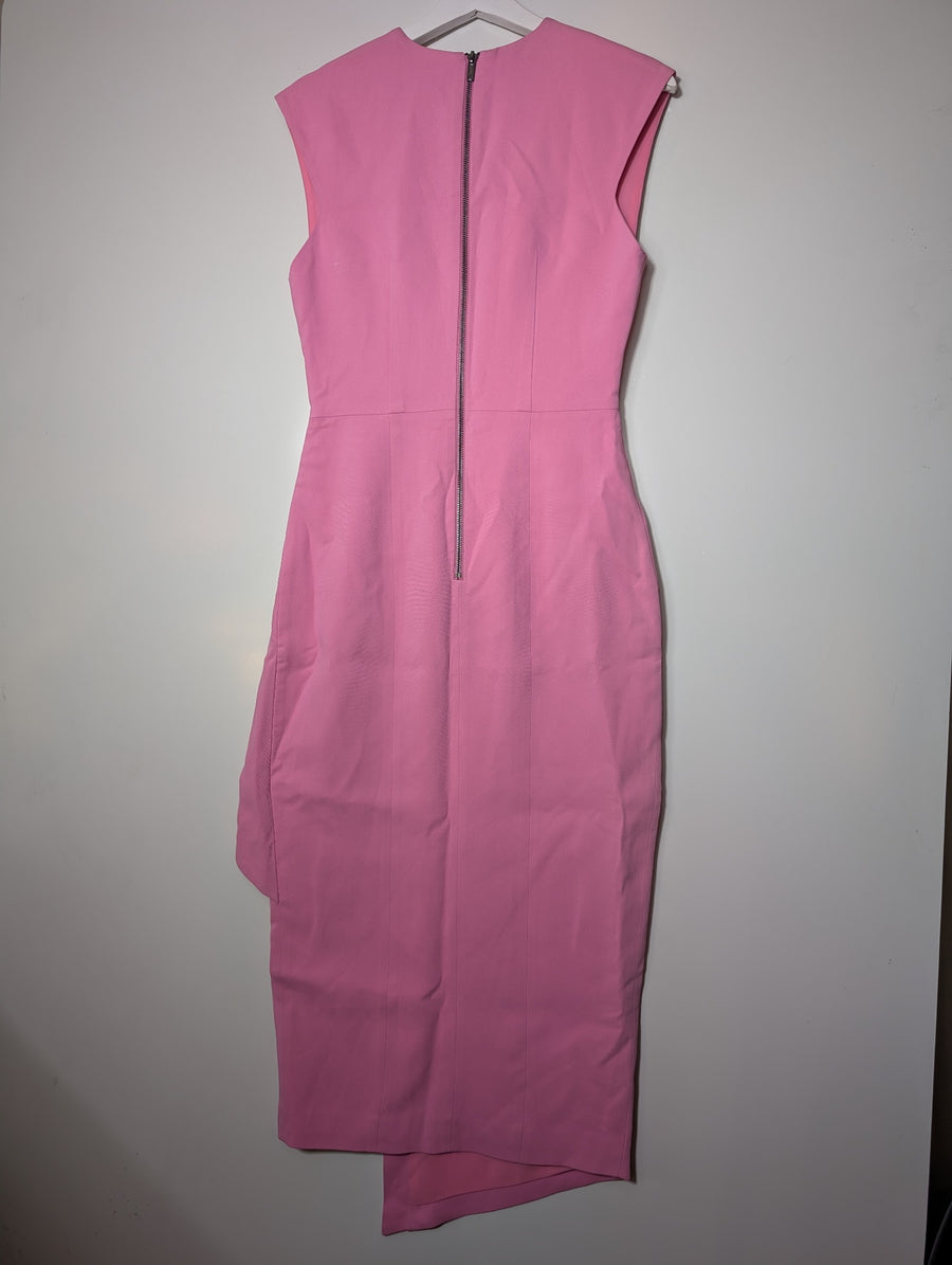 Ginger & Smart Peplum Midi Dress Pink Size 8 - Image 4