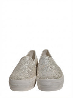 Keds x Kate Spade Triple Decker Glitter Slip-On Sneakers Silver US 8 - Image 1