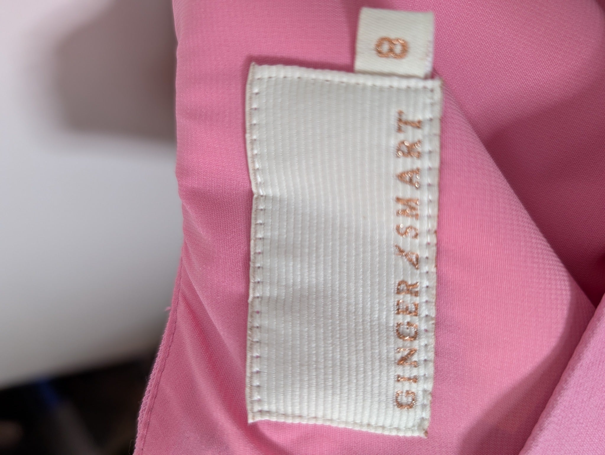 Ginger & Smart Peplum Midi Dress Pink Size 8 - Image 6