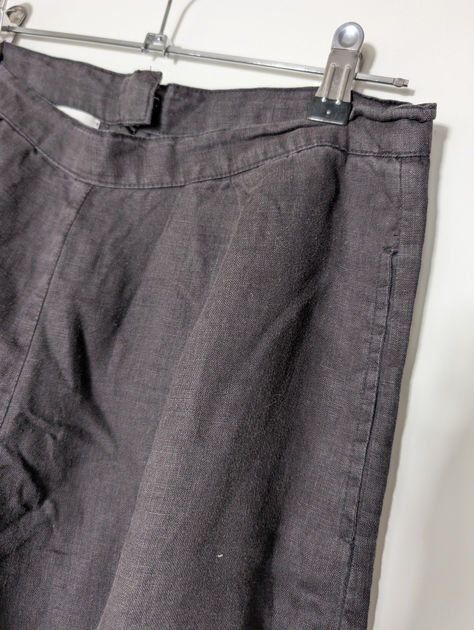 SIR. Linen Wide-Leg Trousers Dark Grey Size 1 - Image 2