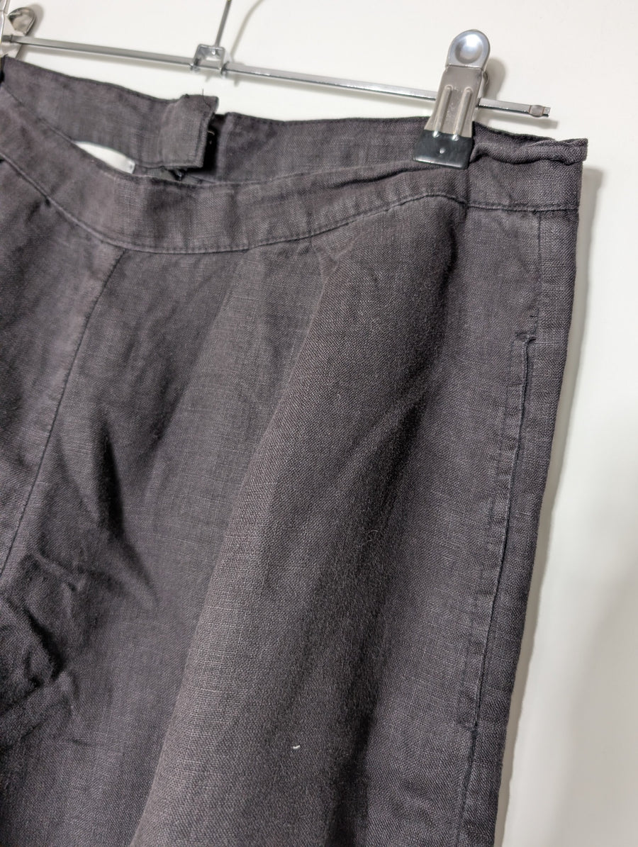 SIR. Linen Wide-Leg Trousers Dark Grey Size 1 - Image 2