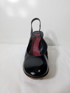 Chloé Patent Leather Slingback Wedge Sandals Black - Image 6