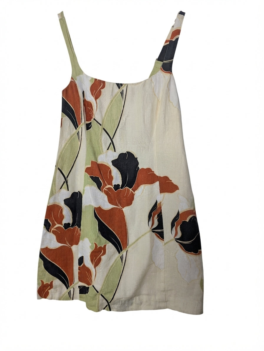 AERE Floral Linen Mini Dress Women's Size 12 - Image 1