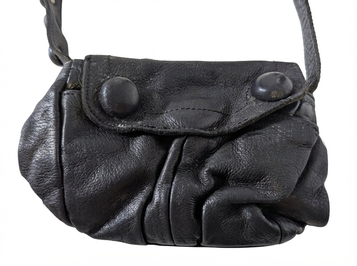 Oroton Leather Handbag Black Classic Crossbody - Image 1