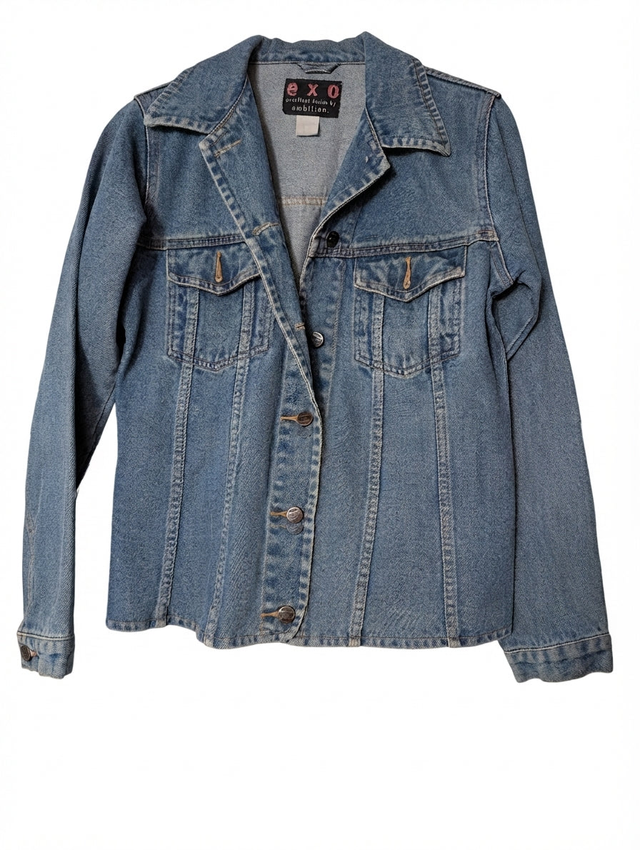Exo Denim Jacket - Classic Blue Cotton Button-Front - Image 1