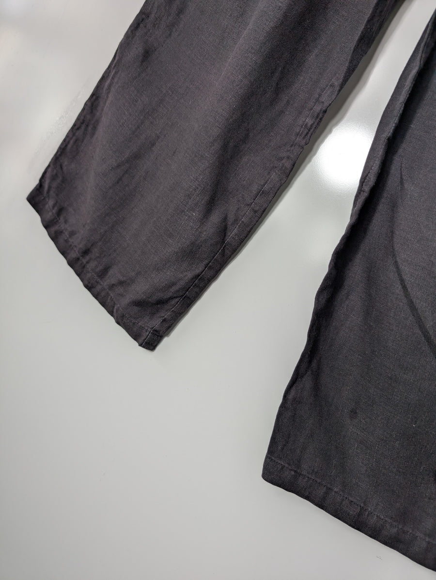 SIR. Linen Wide-Leg Trousers Dark Grey Size 1 - Image 3