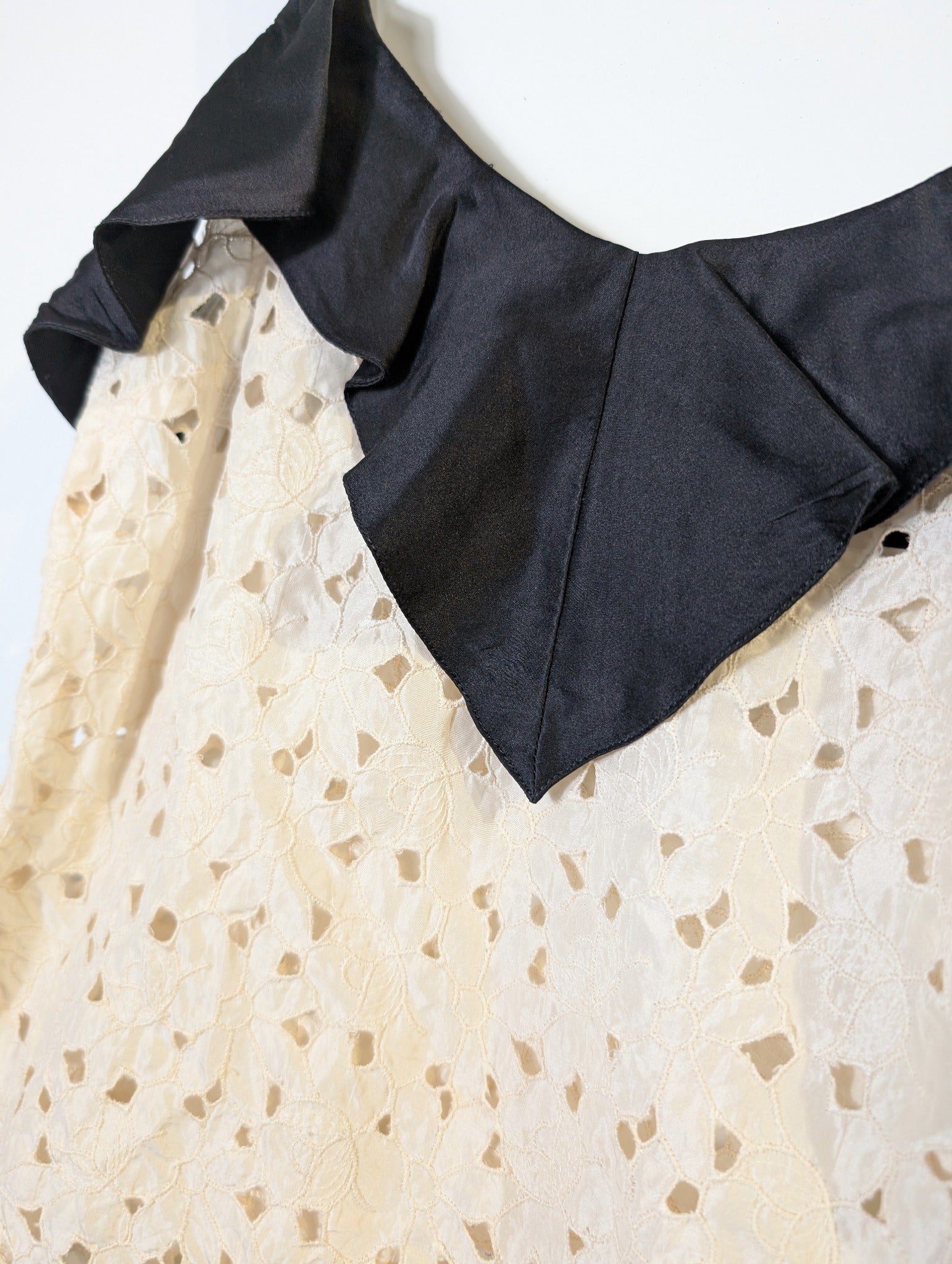 Fleur Wood Silk Lace Camisole Cream & Black Size 2 - Image 2