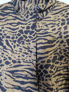 J M T Animal Print Button-Down Blouse Brown Size 34 - Image 7