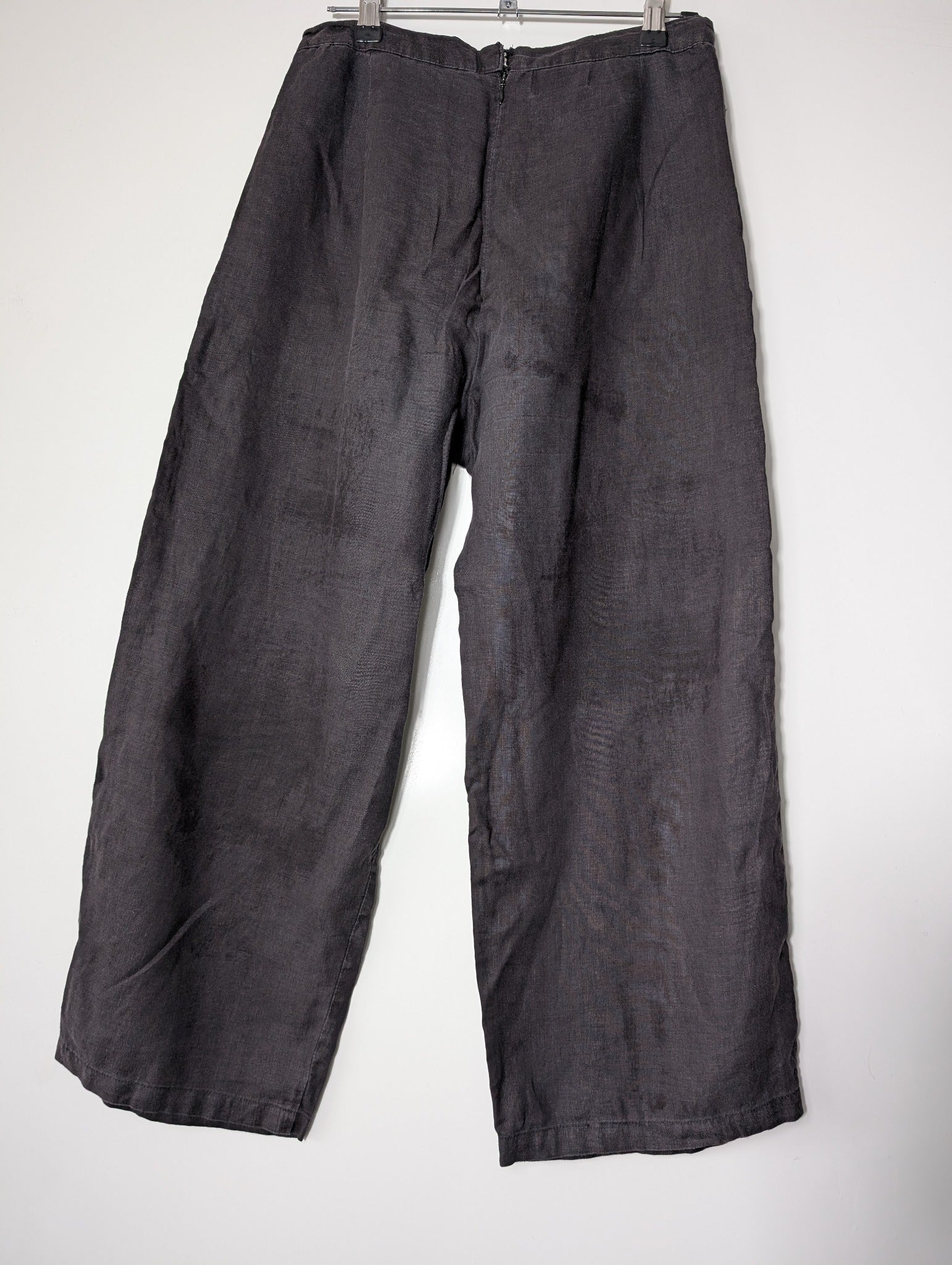 SIR. Linen Wide-Leg Trousers Dark Grey Size 1 - Image 4