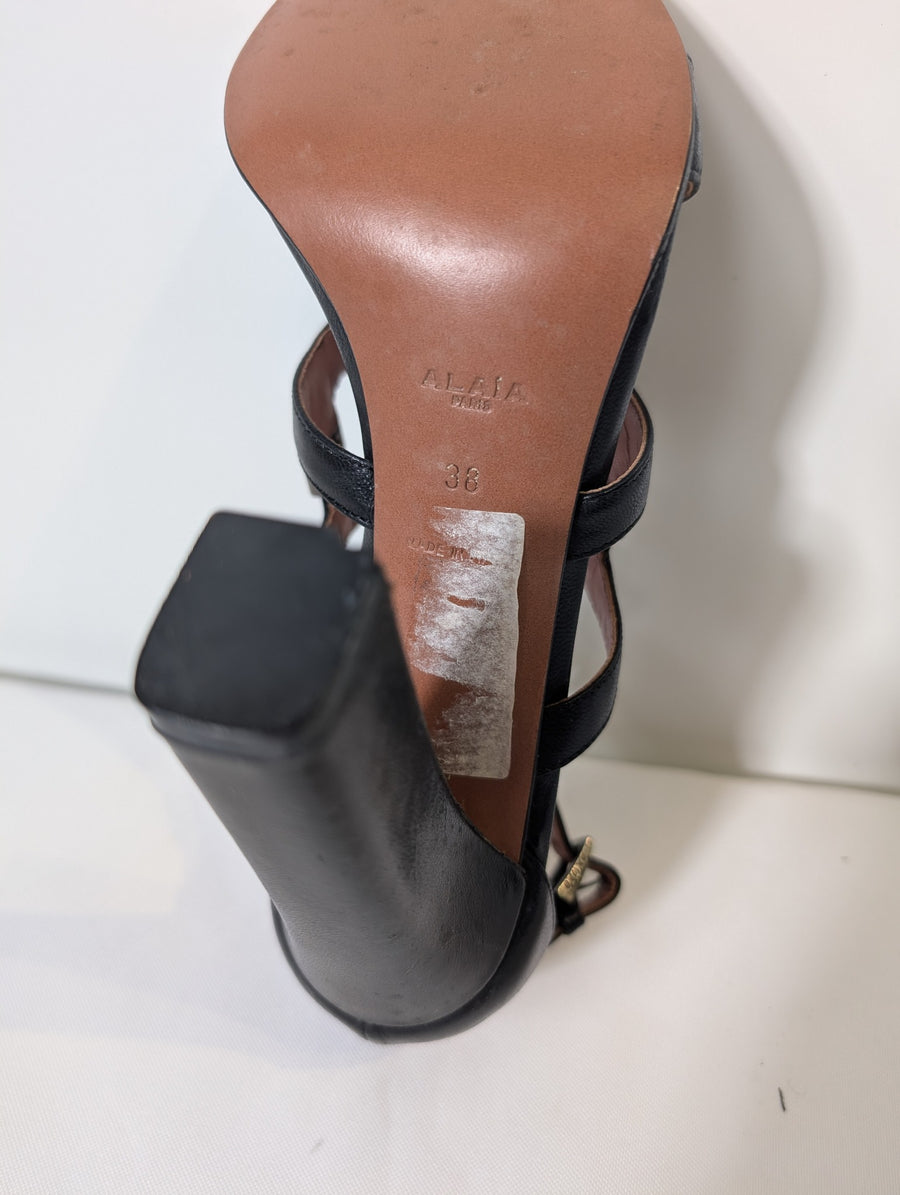 Alaïa Paris Studded Gladiator Heeled Sandals Black EU 38 - Image 8