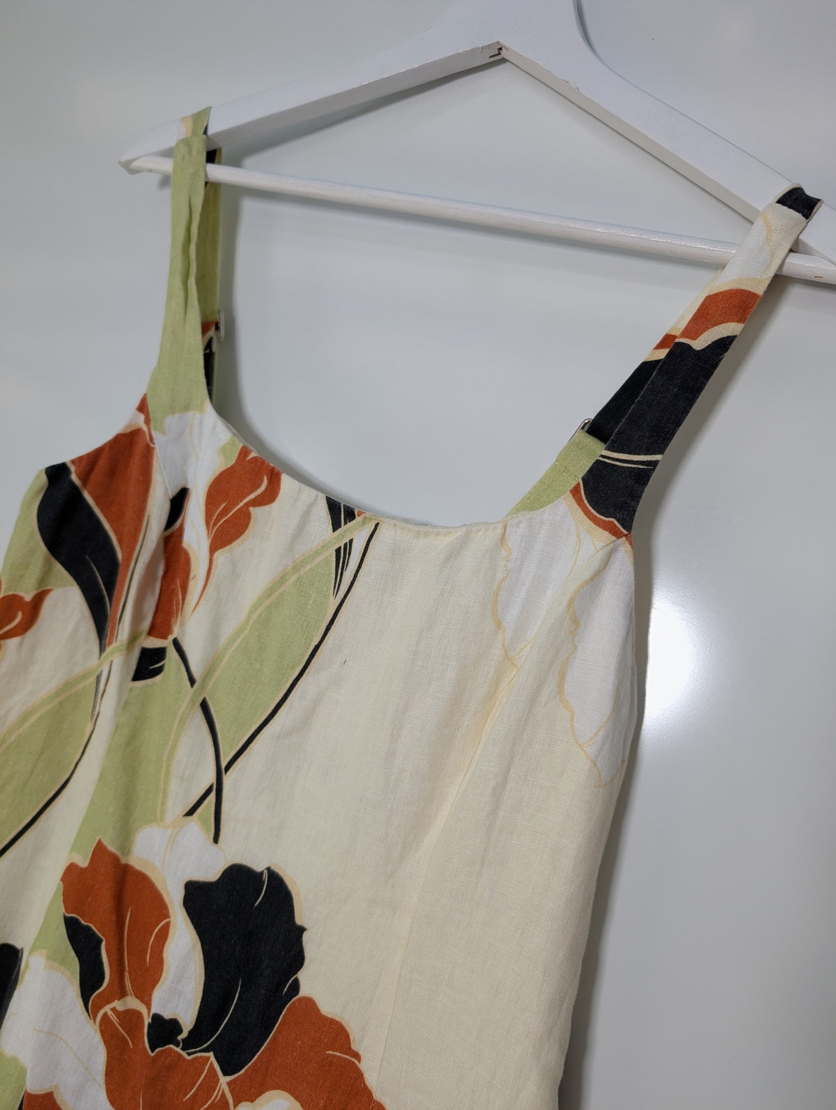 AERE Floral Linen Mini Dress Women's Size 12 - Image 3