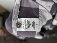 Current/Elliott The Prep School Shirt Graystone Plaid Size 2 - Image 9