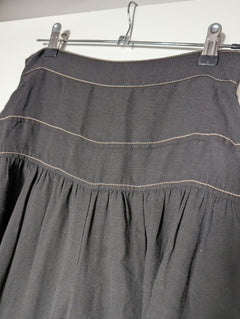 Ginger & Smart Wide-Leg Linen Trousers Black Contrast Stitching Size 8 - Image 2