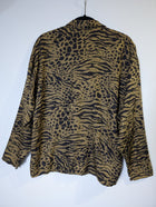J M T Animal Print Button-Down Blouse Brown Size 34 - Image 8