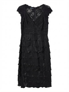 Flirt by Mr K Tiered Cocktail Dress Black Size 16 - Image 1