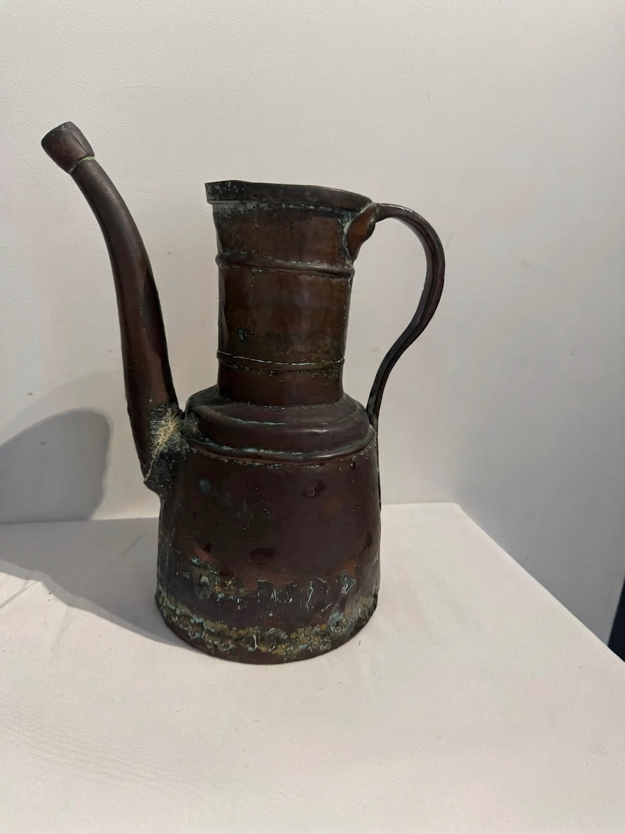 Hand-Hammered Copper Ibrik Water Pitcher Ornate Engraved Design